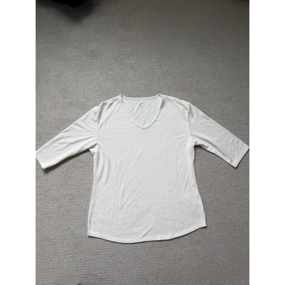 Segments Top Womens Size XXL Cream White 3/4 Sleeve